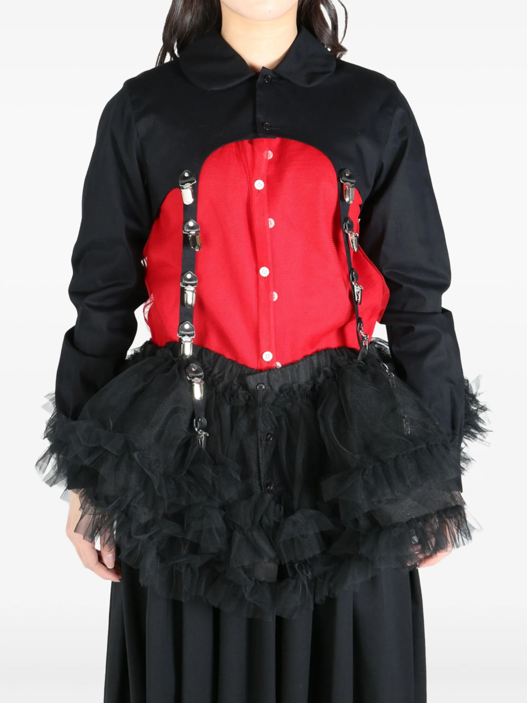 Cotton Broad X Tulle Blouse