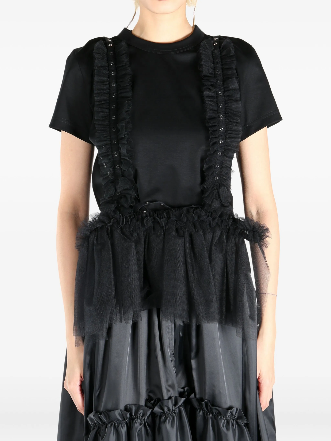Cotton Ponte X Tulle T-Shirt