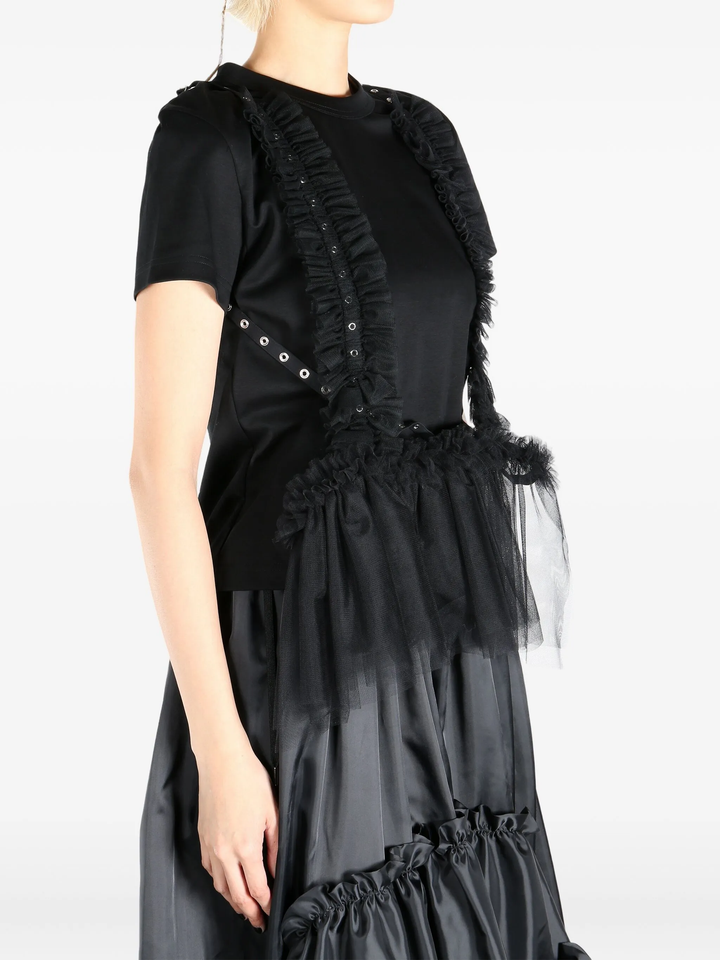 Cotton Ponte X Tulle T-Shirt