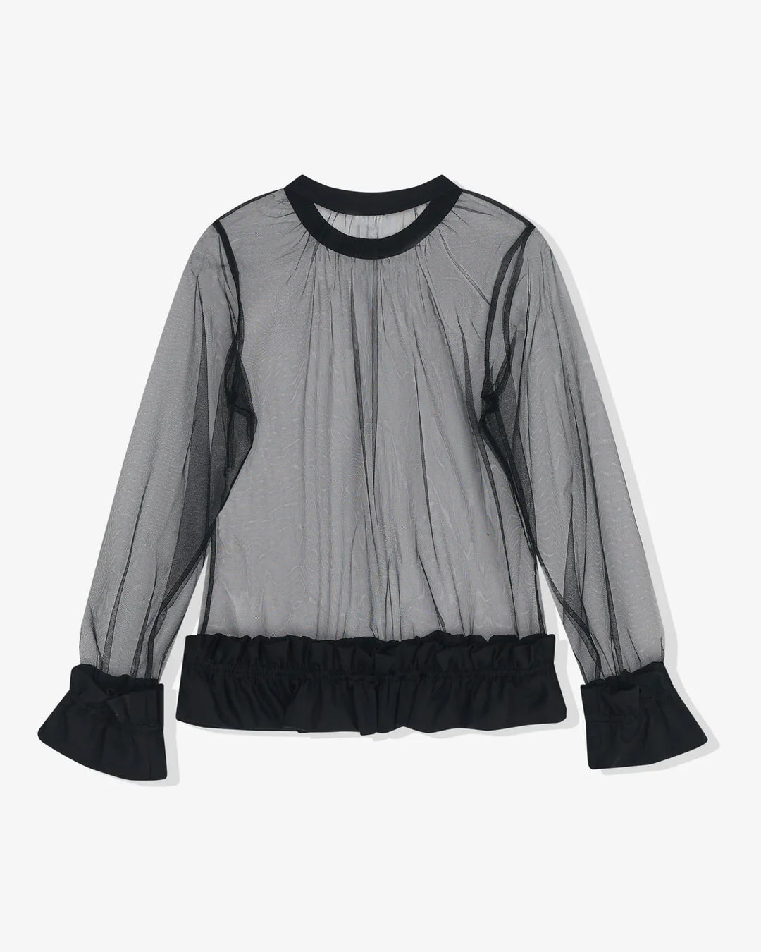 Nylon Tulle X Cotton Ponte T-Shirt