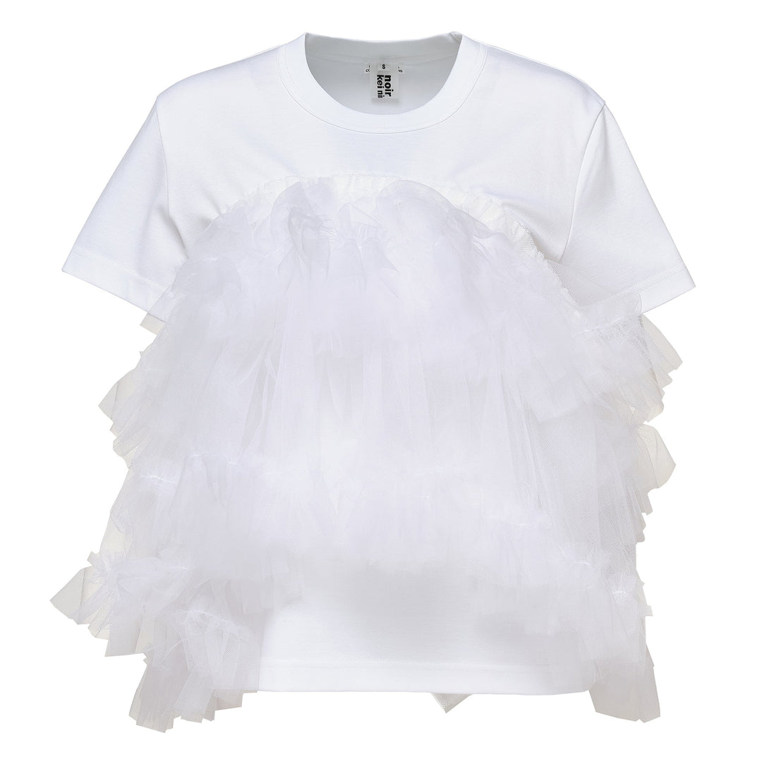 Cotton Ponte Nylon Tulle T-Shirt