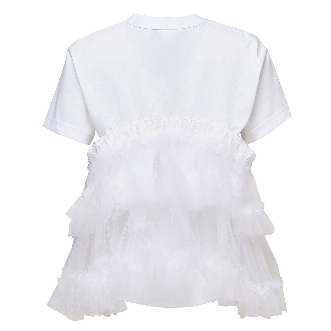 Cotton Ponte Nylon Tulle T-Shirt