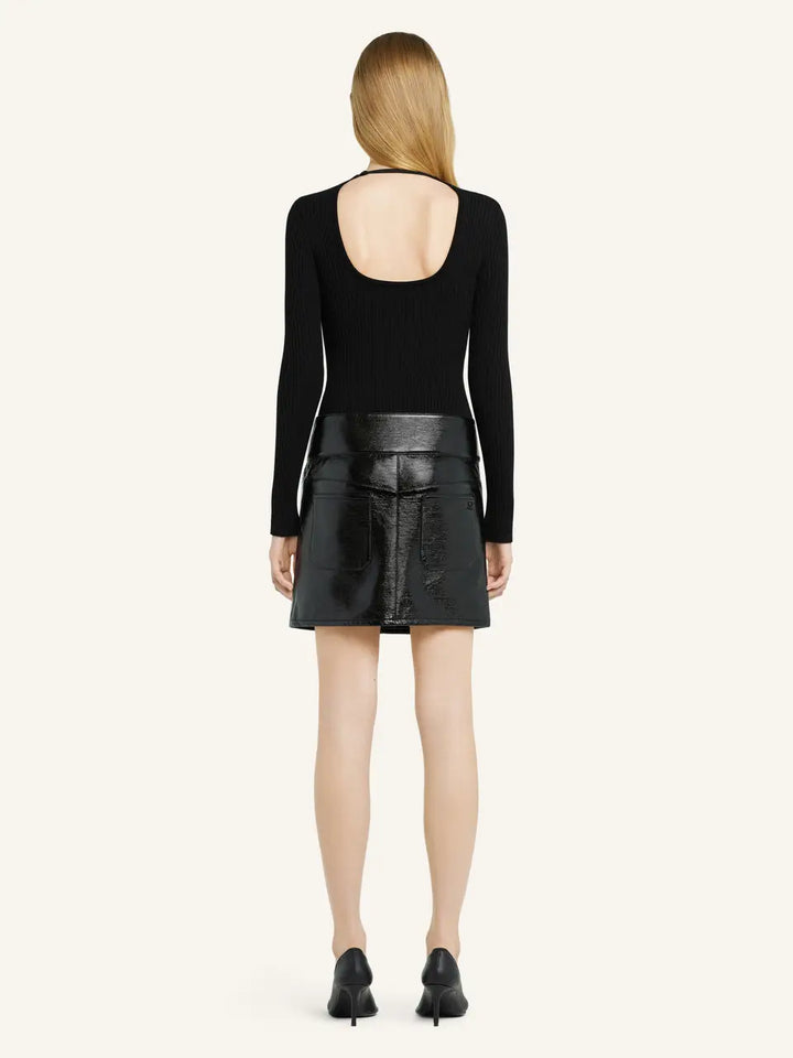 Lingerie Strap Rib Knit Sweater