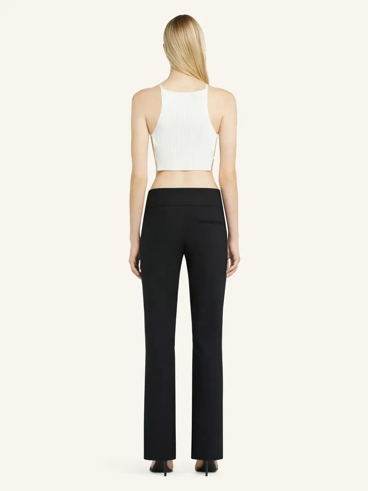 Opened Pointy Rib Knit Top