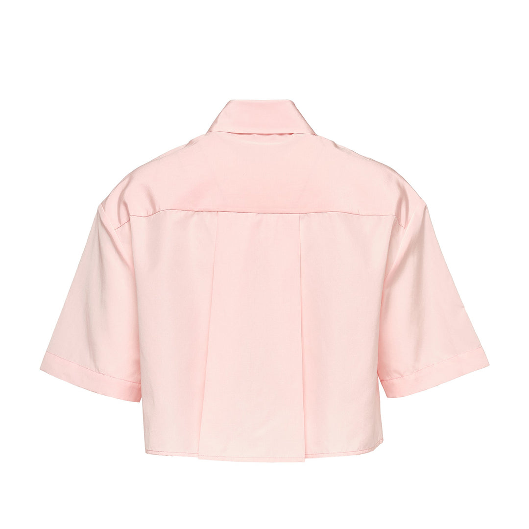 Papery Silk Cotton Cropped Shirt