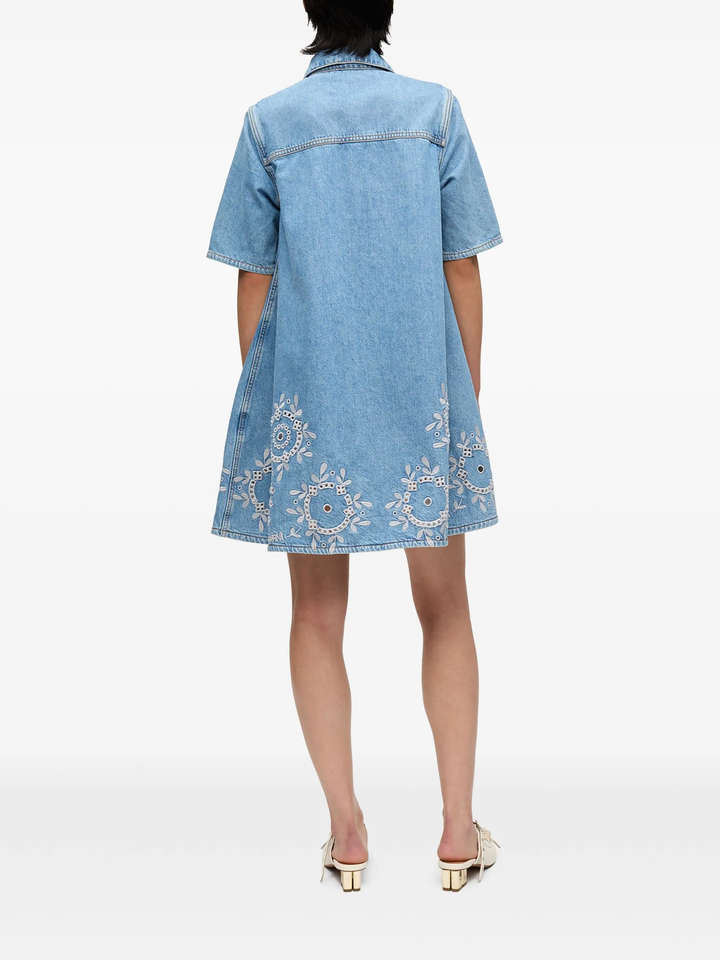 Broderie Anglaise Denim Mini Dress