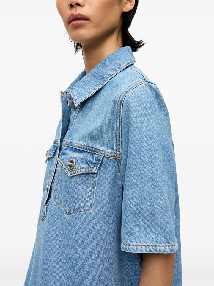 Broderie Anglaise Denim Mini Dress