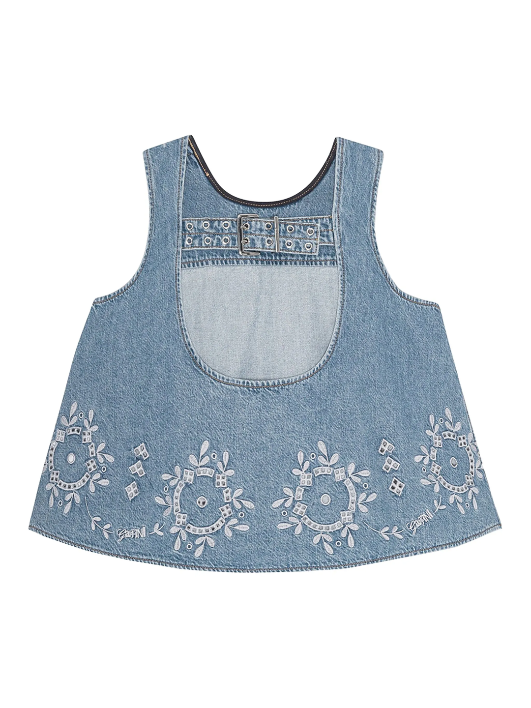 Broderie Anglaise Denim Top