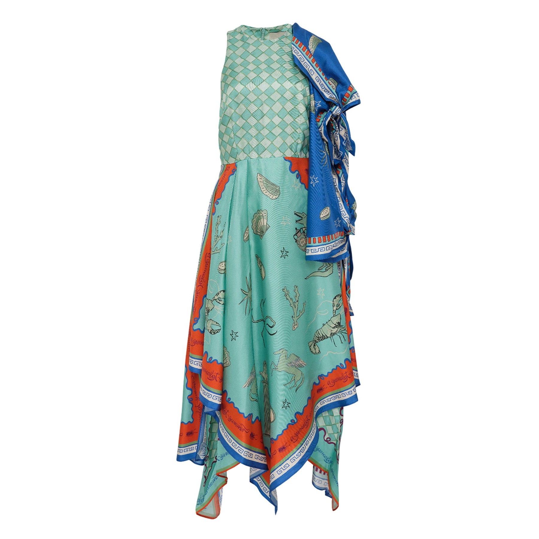 surrealist summer scarf midi dress SURREALIST SUMMER SCARF MIDI DRESS