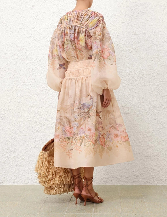 Illuminate Drawn Midi Skirt