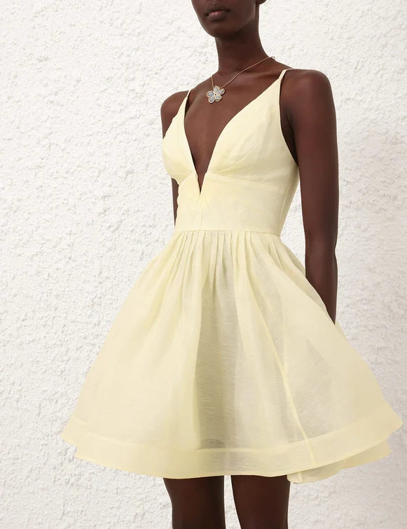 zimmermann illuminate draped mini dress Illuminate V Neck Mini Dress – Club21.com