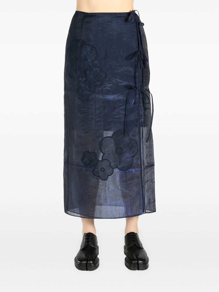 April Skirt Liquid Myrtia Navy Skirt