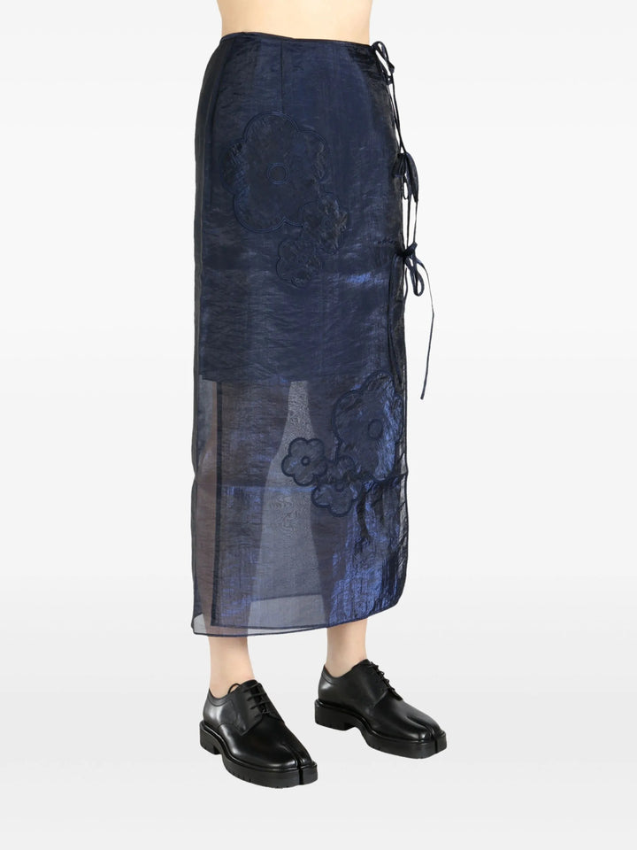 April Skirt Liquid Myrtia Navy Skirt