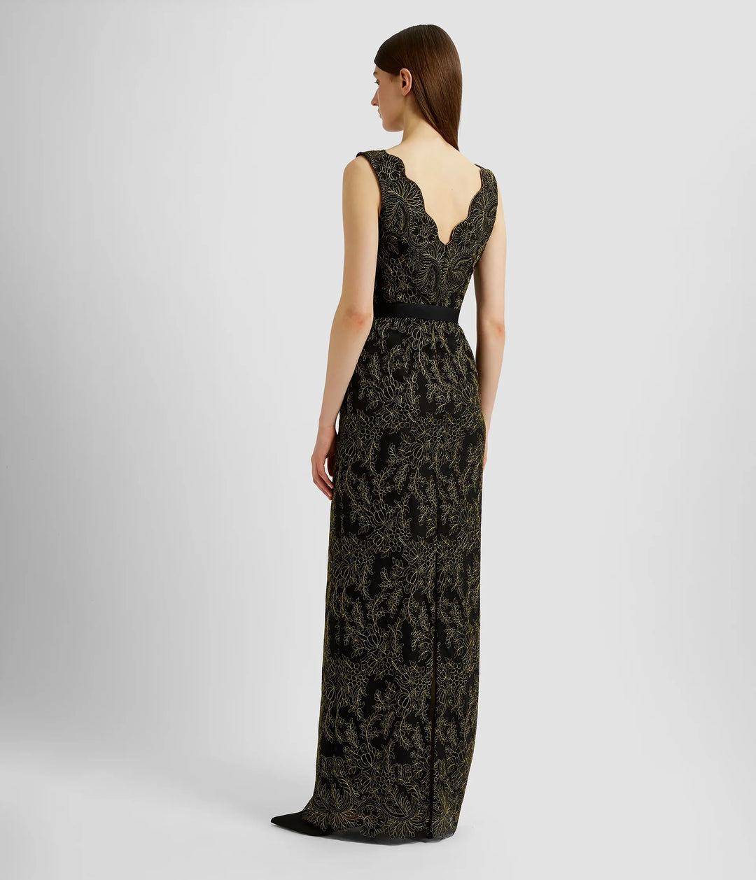 Sleeveless Pencil Gown Floral