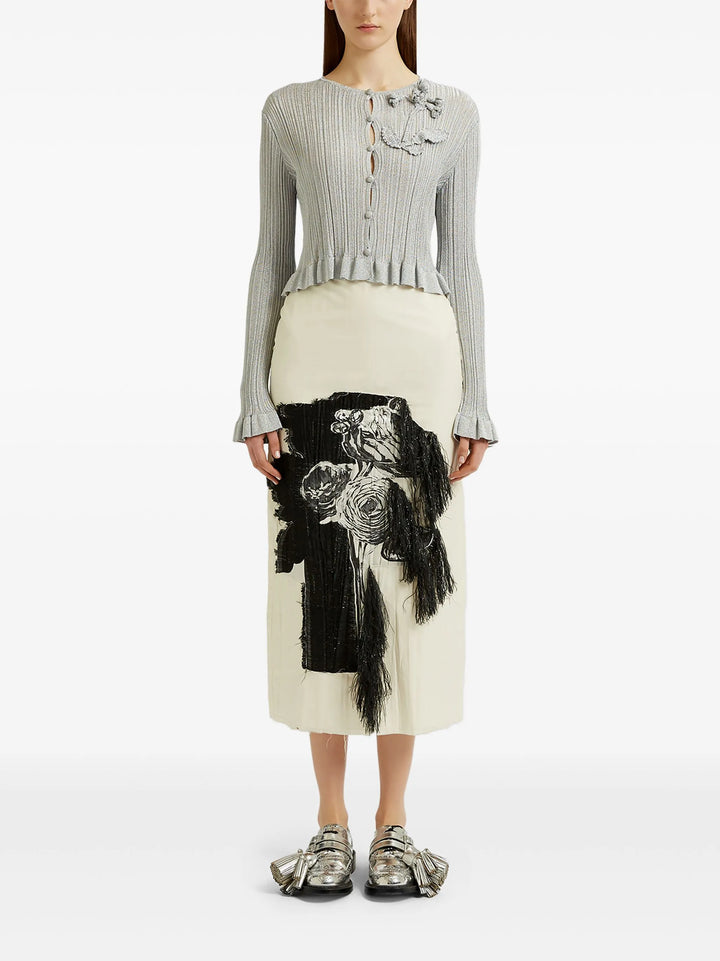 Lurex Plisse Cardigan