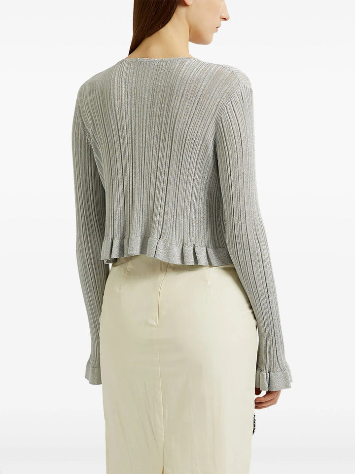 Lurex Plisse Cardigan