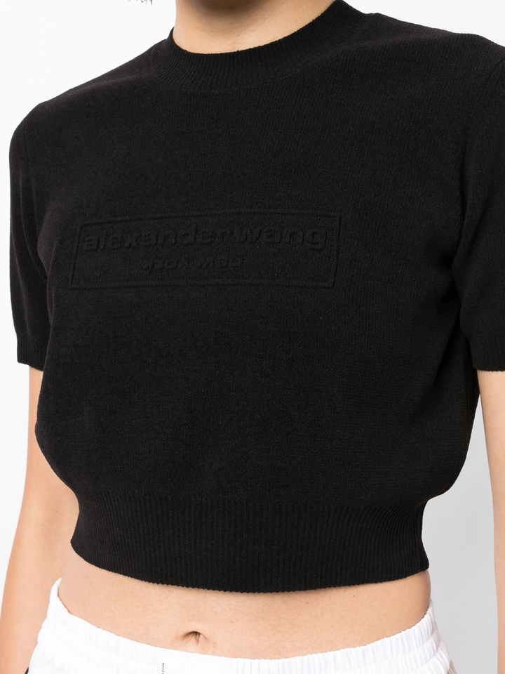 Logo-Embossed Ribbed Chenille Sweater