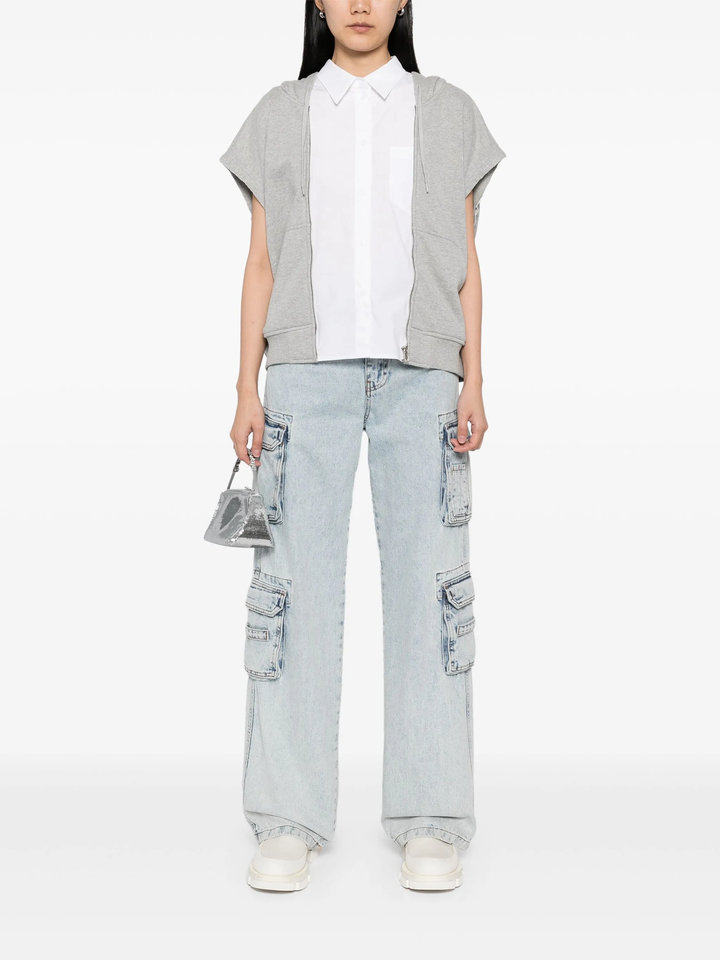 Grey Shirt Layered Jersey Jacket