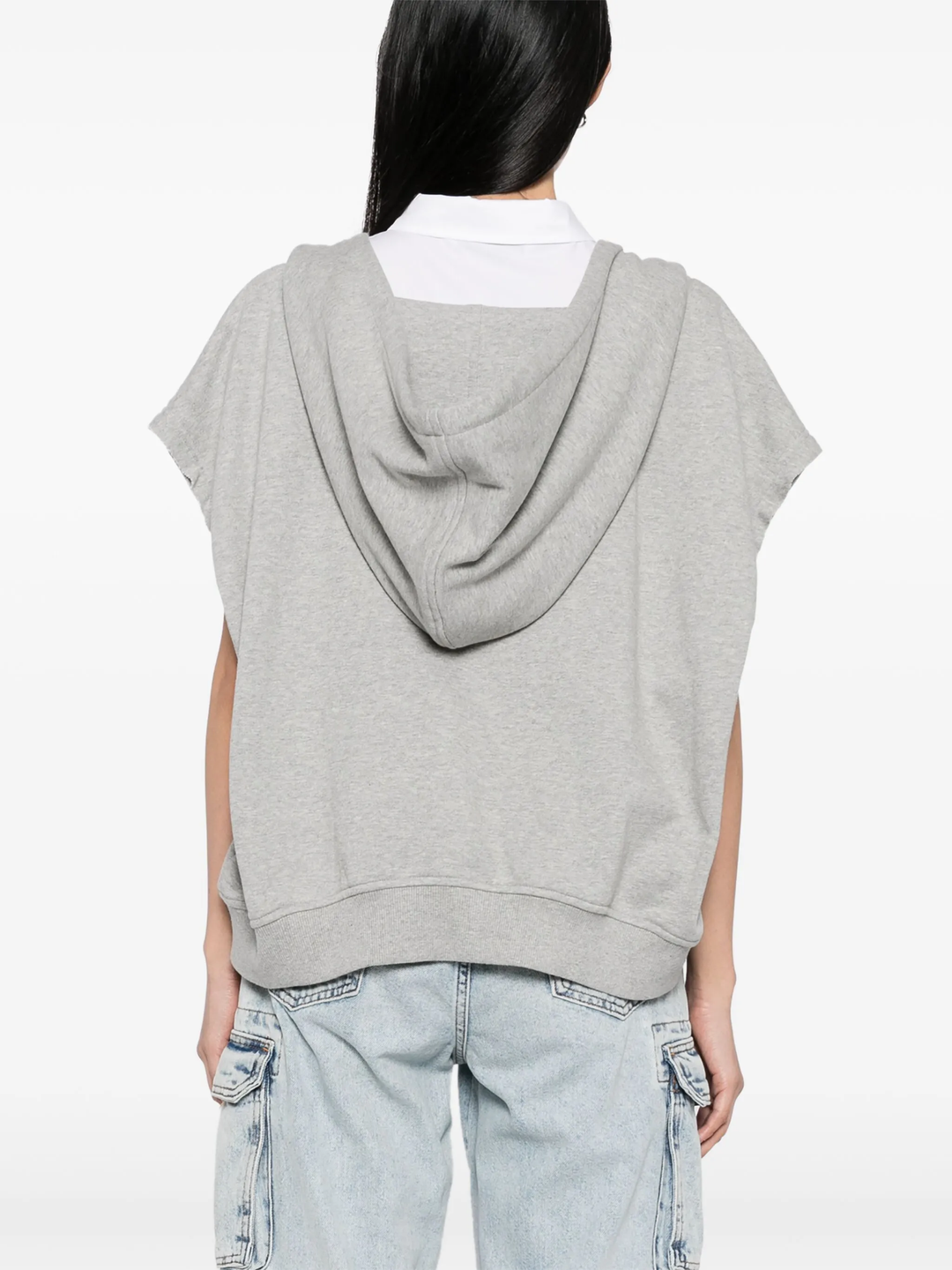 Grey Shirt Layered Jersey Jacket