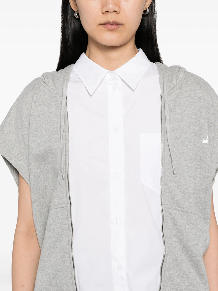 Grey Shirt Layered Jersey Jacket