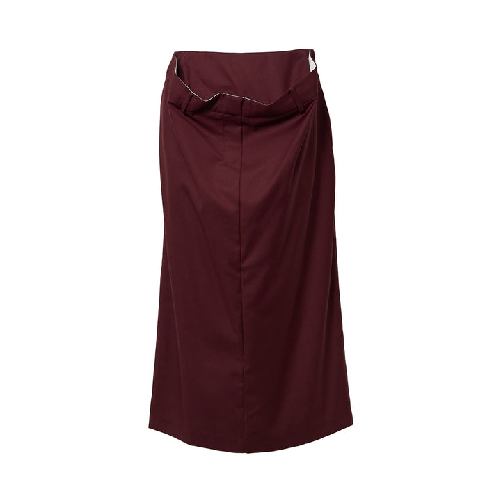 Wine Kangaroo Midi Skirt