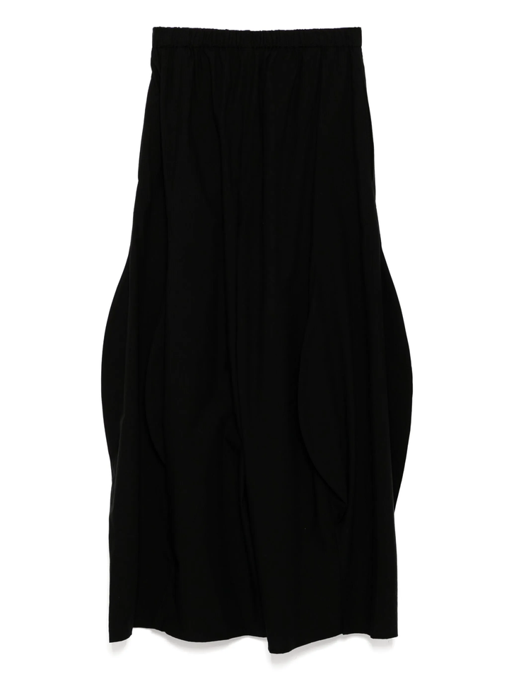 Black Wave Draped Trouser