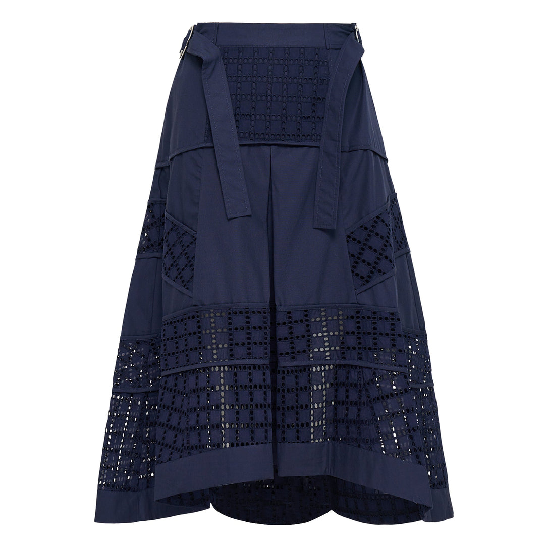 Broiderie Anglaise Grid Skirt