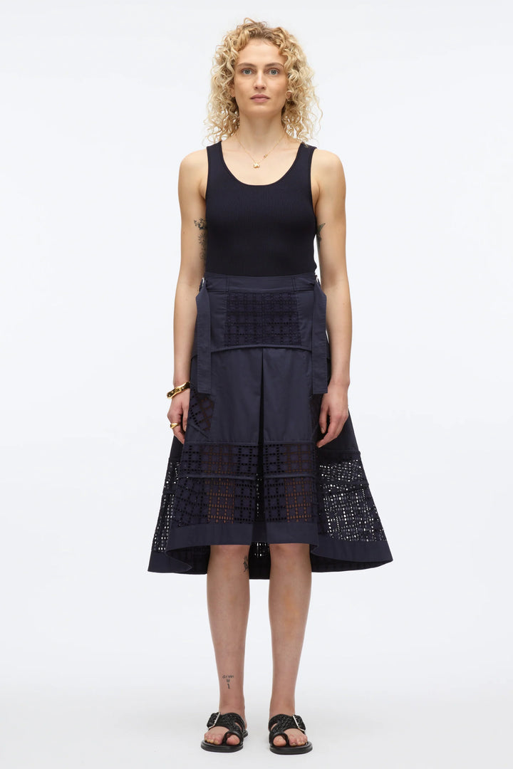 Broiderie Anglaise Grid Skirt