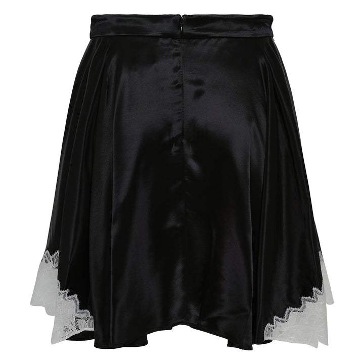 Liquid Satin Flounce Mini Skirt