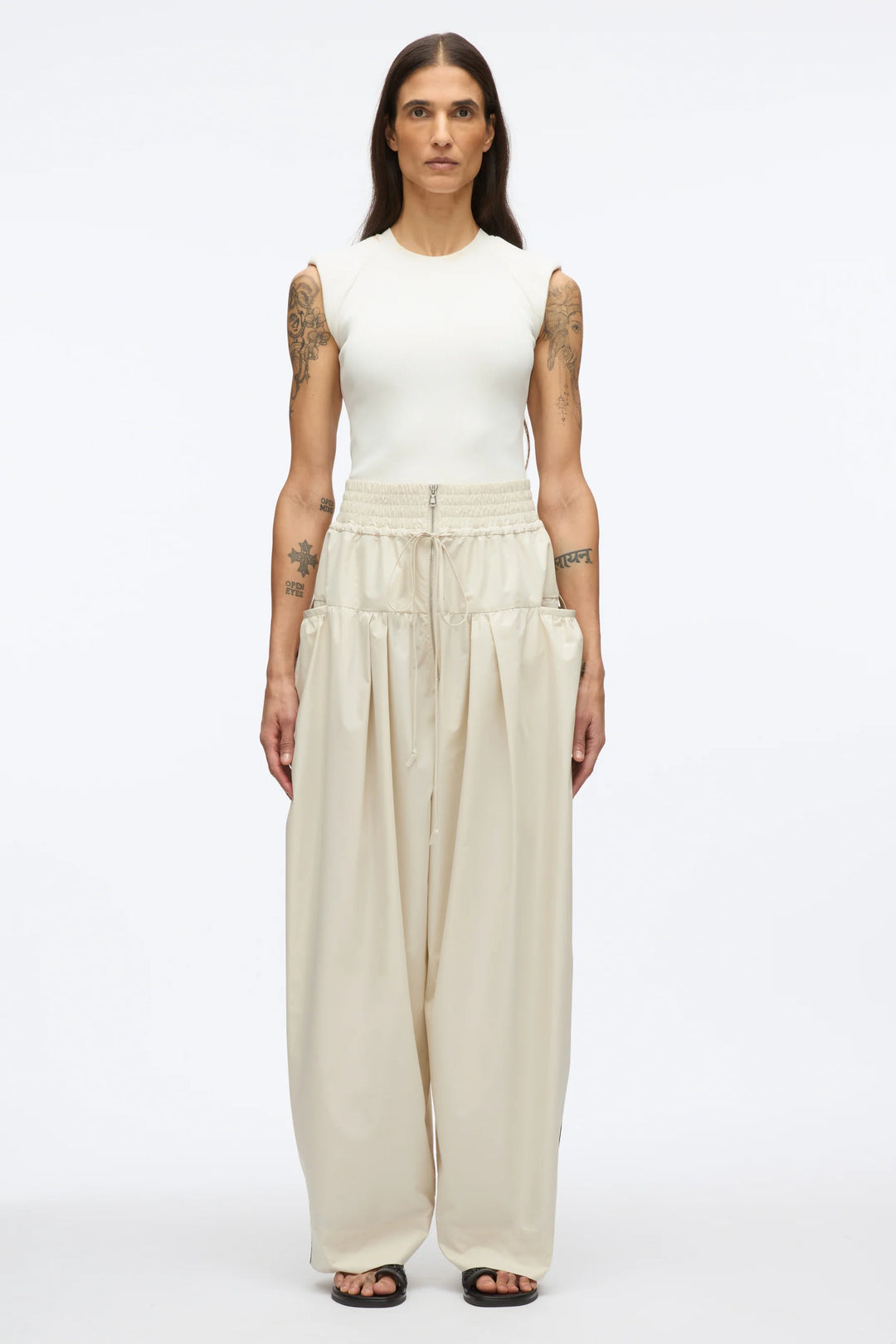 Wide Leg Pant With Zipper