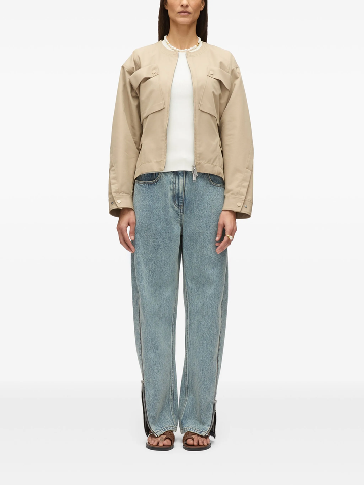 Cargo Jacket With Flounce Hem