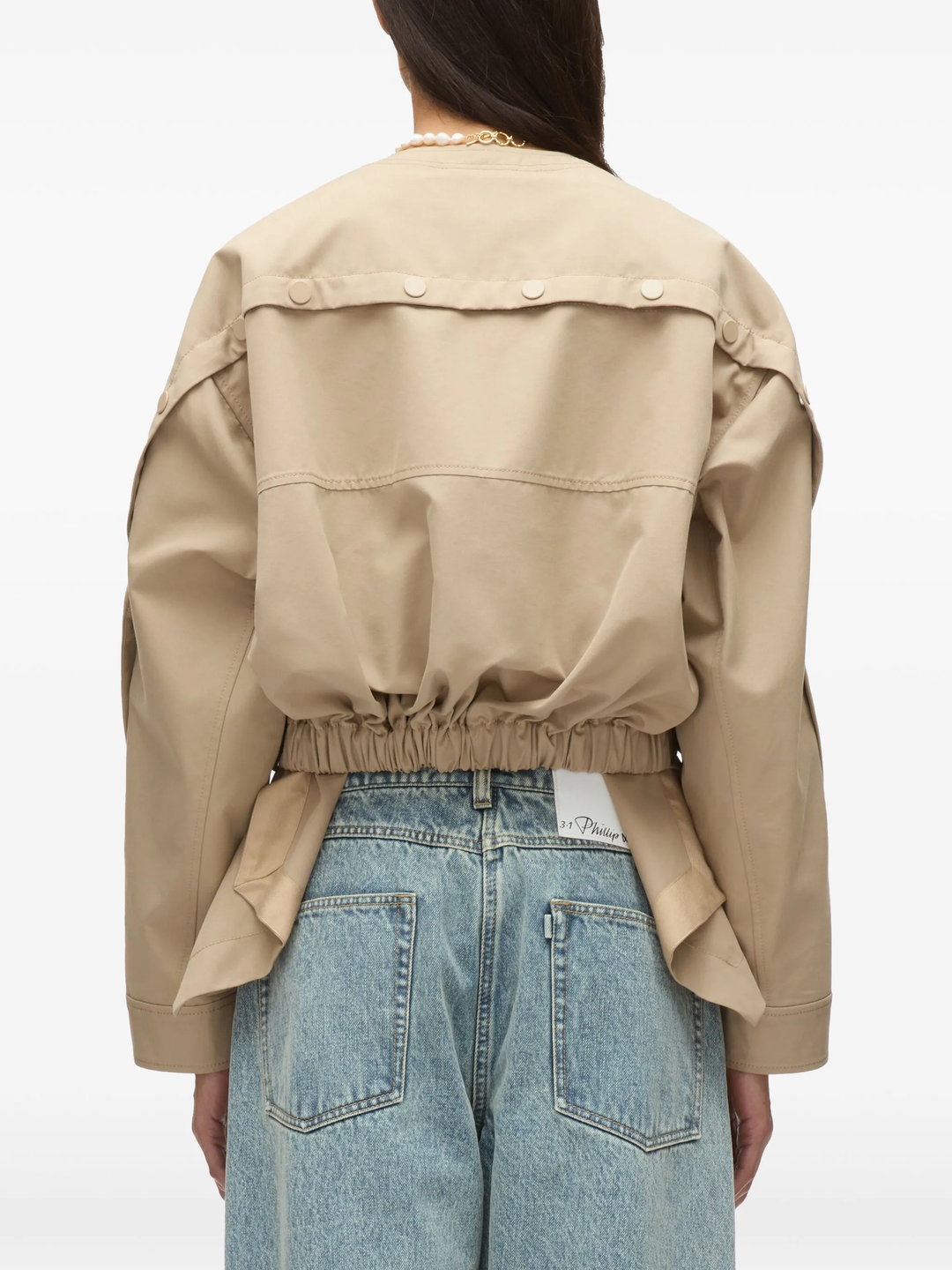 Cargo Jacket With Flounce Hem