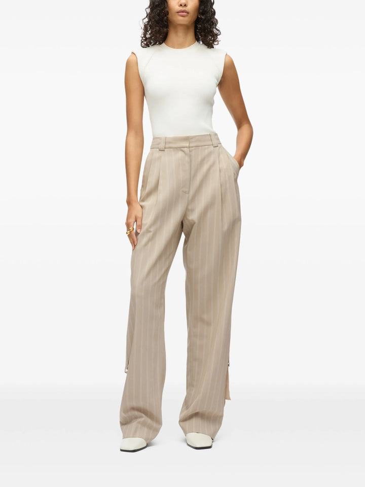Single Pleat Wide Leg Pants