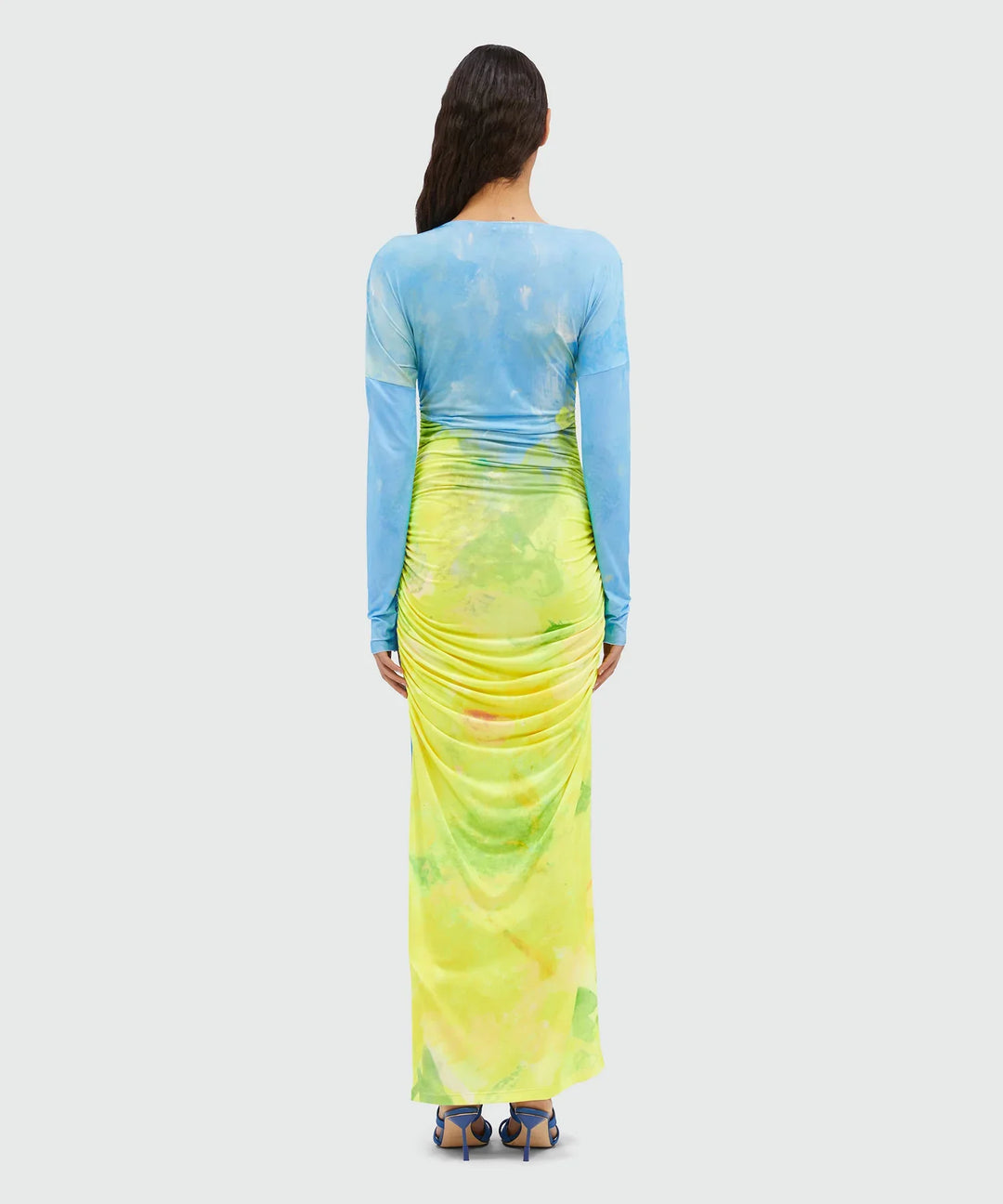 Tie Dye Draped Midi Dress