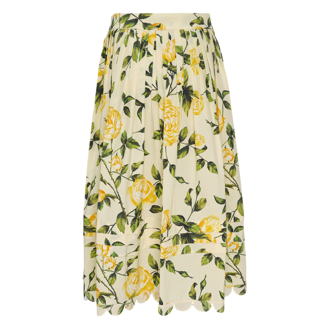 English Roses & Scallop Trim Skirt