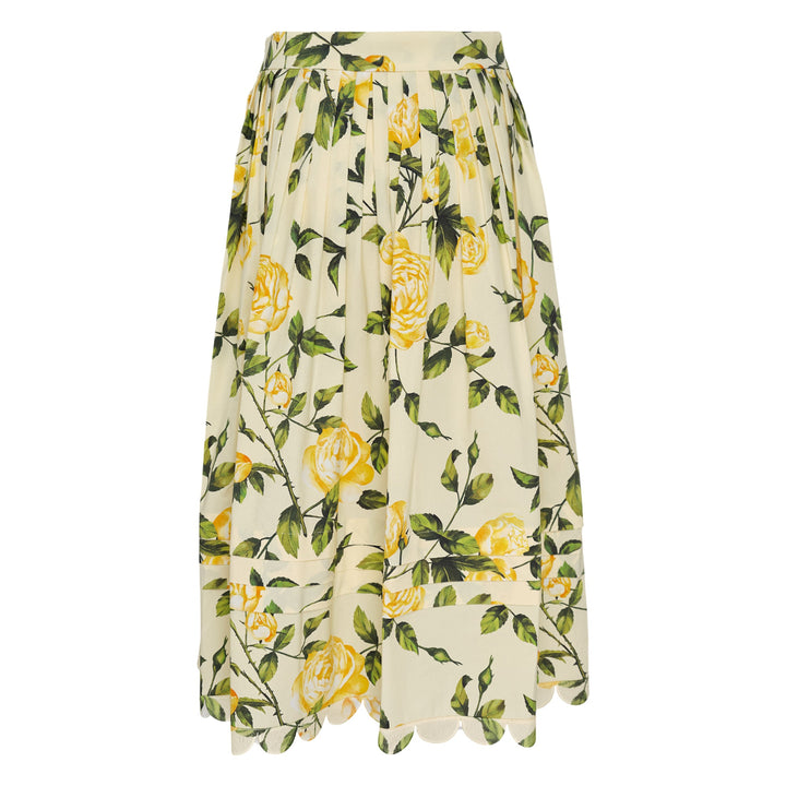 English Roses & Scallop Trim Skirt