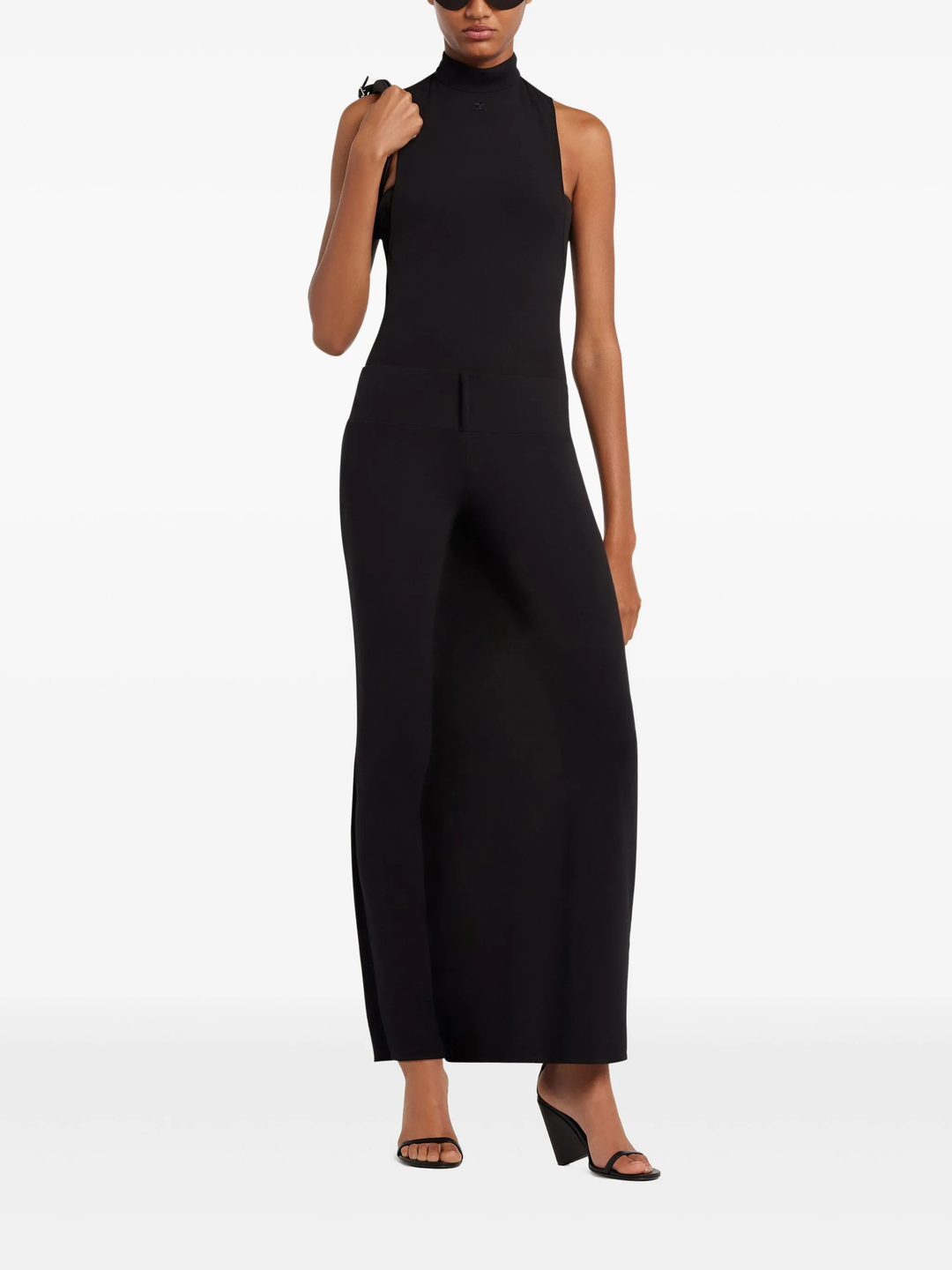 Mockneck Crepe Jersey Bodysuit