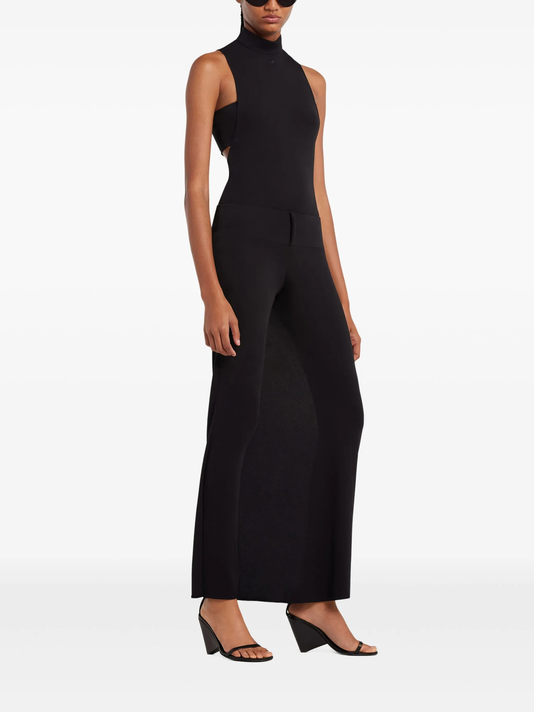 Mockneck Crepe Jersey Bodysuit