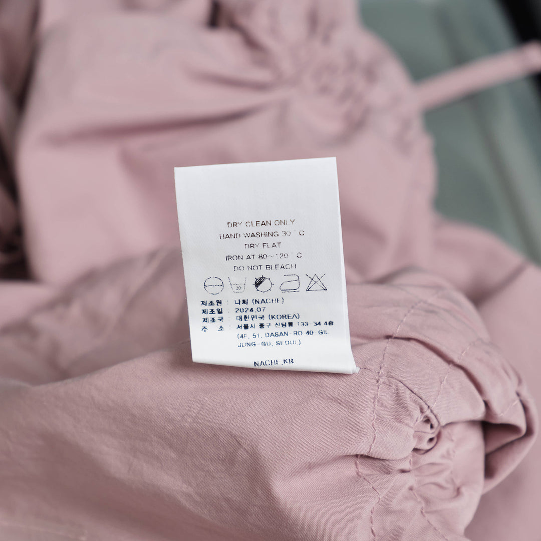 Strap Shirring Shorts Dusty Pink