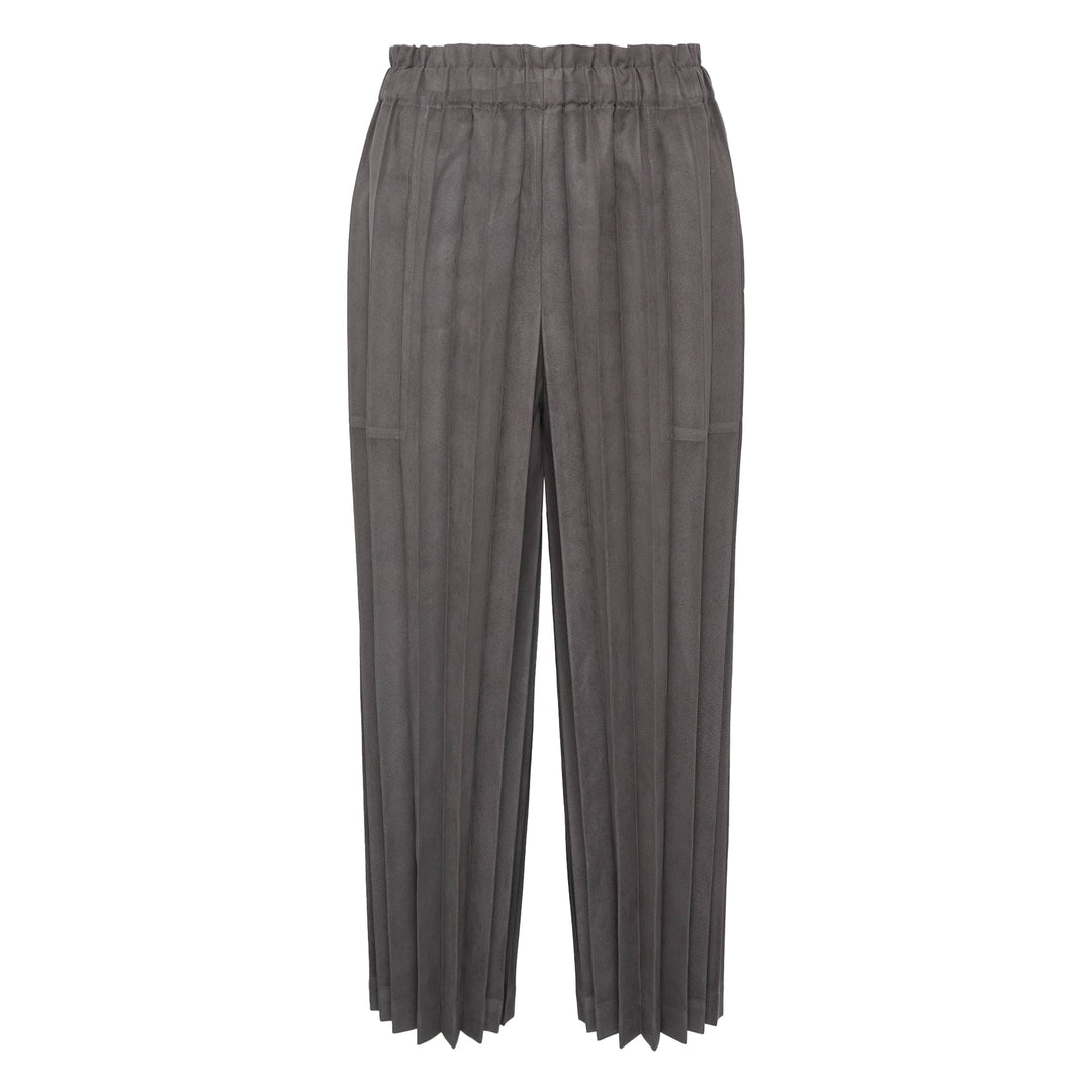 Suede Like Pleated Pants
