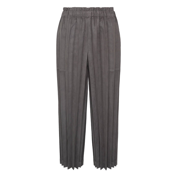 Suede Like Pleated Pants