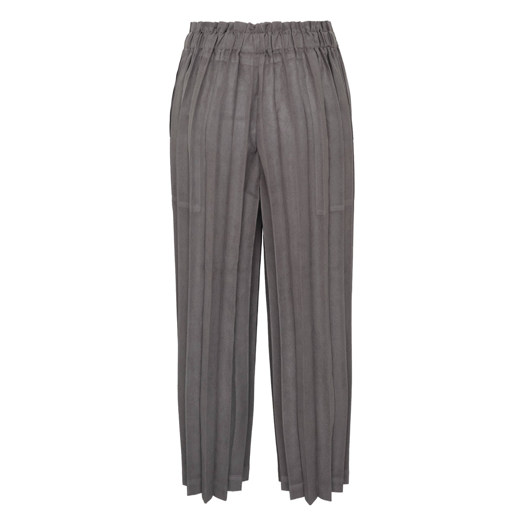 Suede Like Pleated Pants