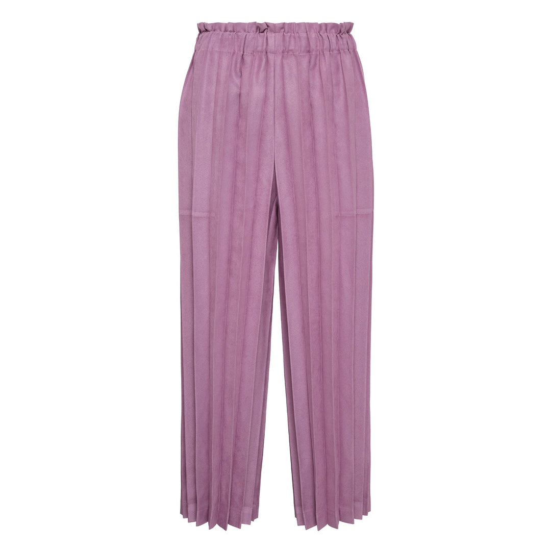 Suede Like Pleats Bottom Pants