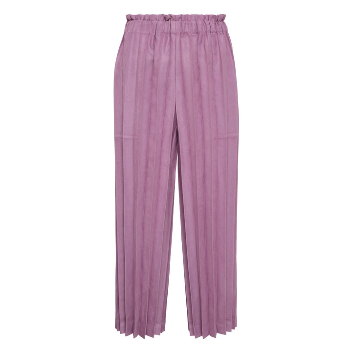 Suede Like Pleats Bottom Pants