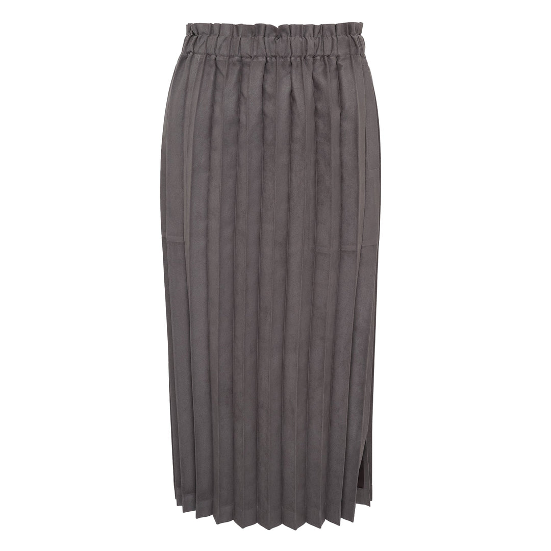 Suede Like Pleated Skirt