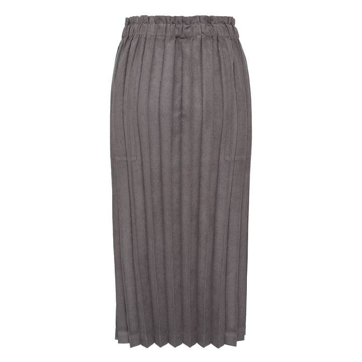 Suede Like Pleated Skirt