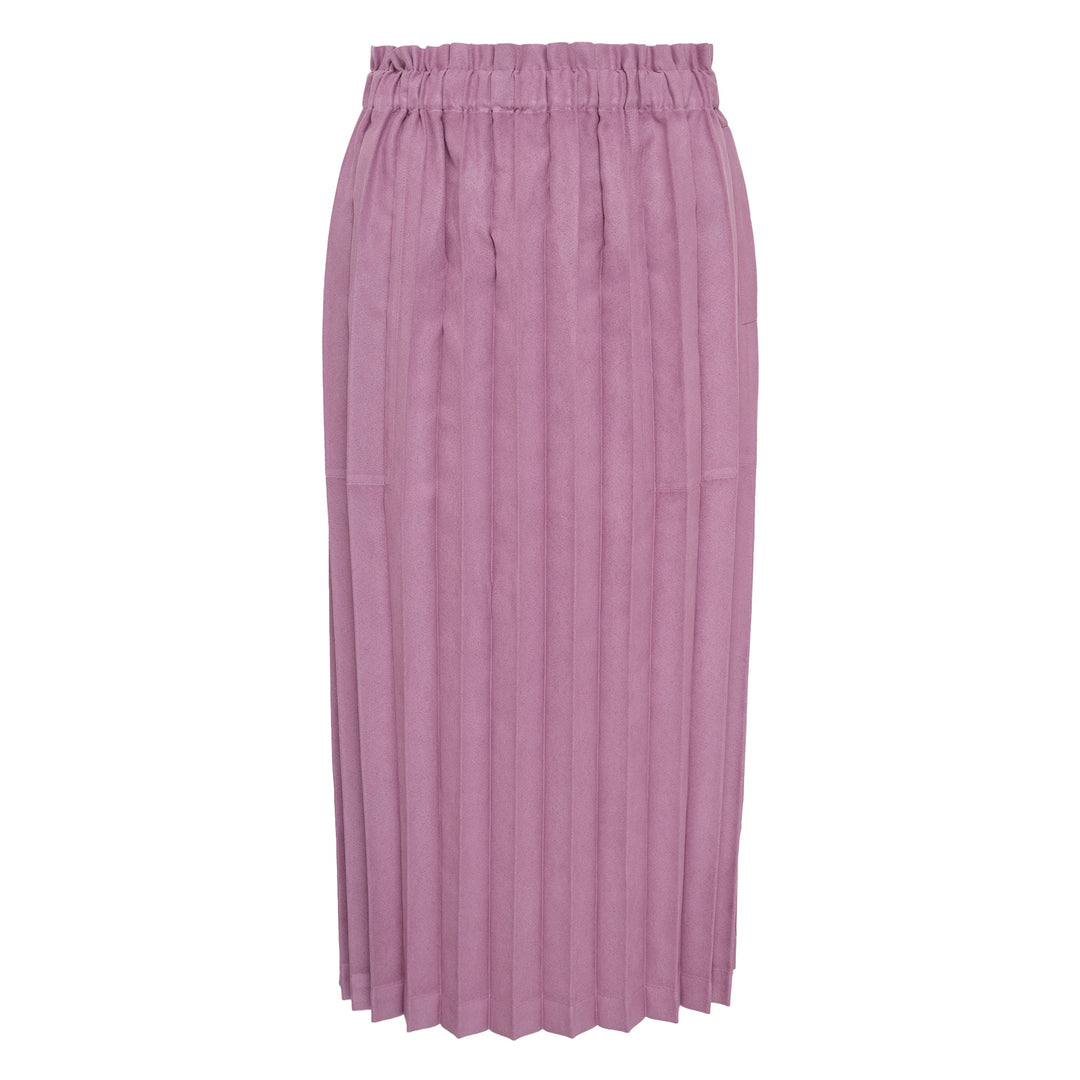 Suede Like Pleated Skirt