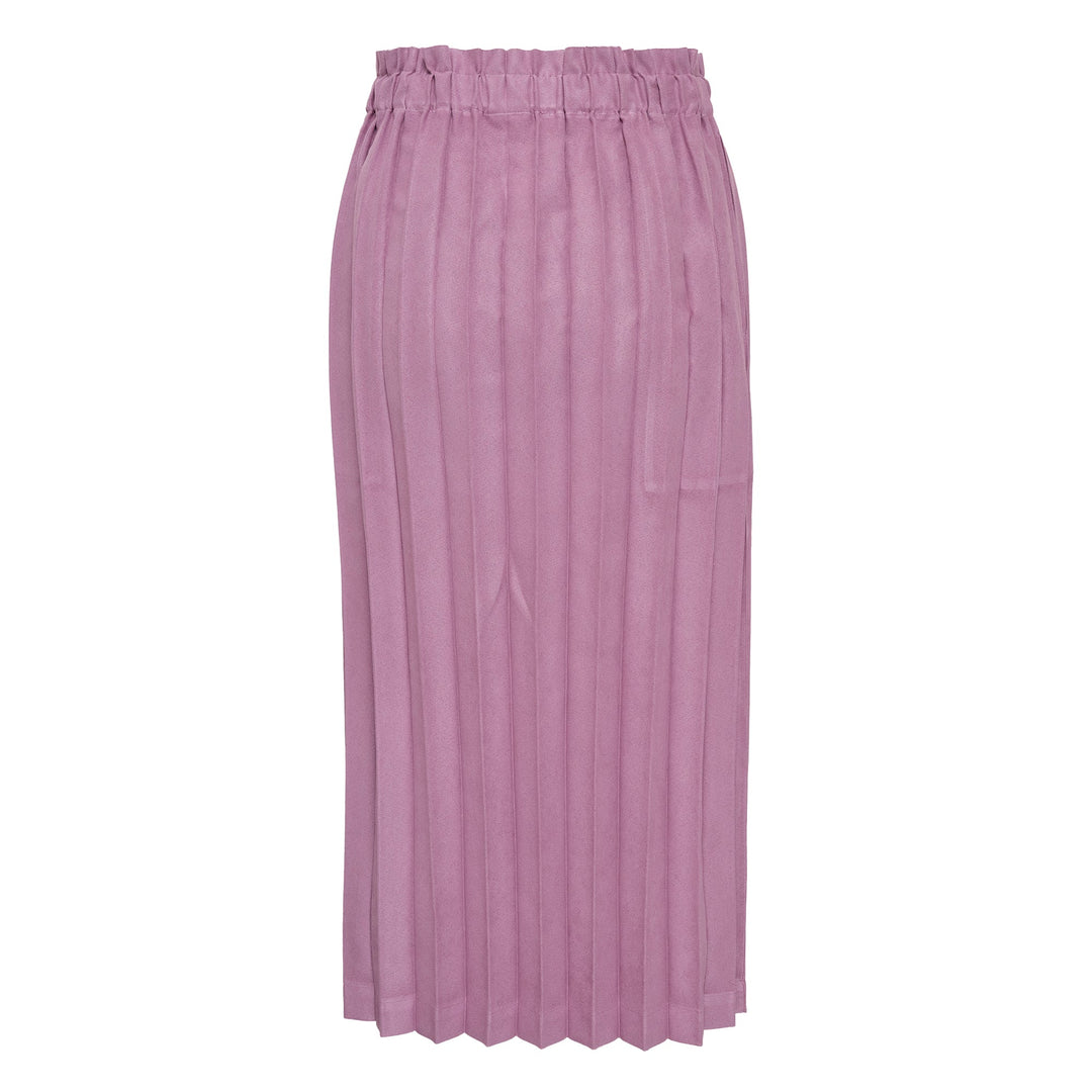 Suede Like Pleated Skirt