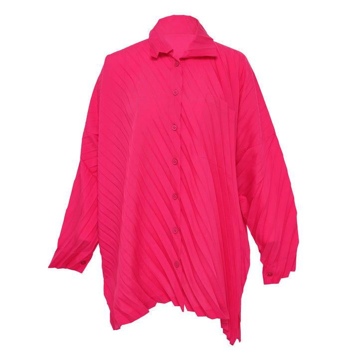 Angle Pleats Shirt Long Sleeve Top