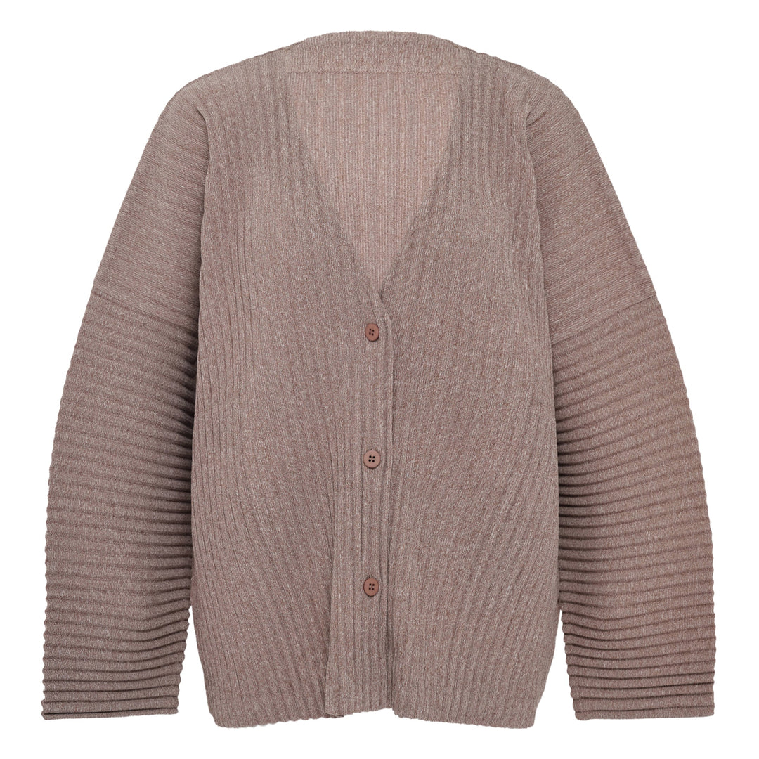 Corduroy Pleats Cardigan
